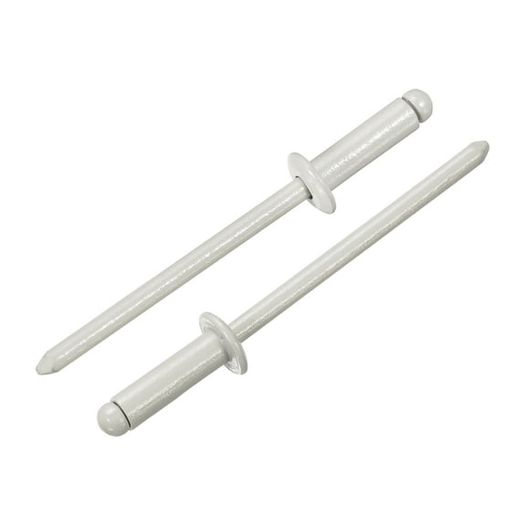 Uxcell 50Pcs 1/8"x3/8" Aluminum Blind Rivets, Dome Head Long Split Rivets, Gray