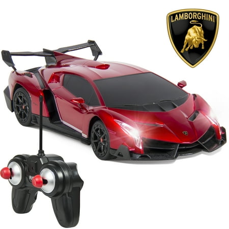 Best Choice Products 1/24 Officially Licensed RC Lamborghini Veneno Sport Racing Car w/ 27MHz Remote Control, Head and Taillights, Shock Suspension, Fine Tune Adjustment - (Best Rc Vendor Usa)