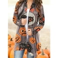 thumbnail image 2 of Alsol Lamesa Women's Halloween Pumpkin Cat Print Knitting Cardigan Plus Size Casual Long Sleeve Open Front Drape Knitted Cardigans Sweater Outwear Coat, 2 of 4