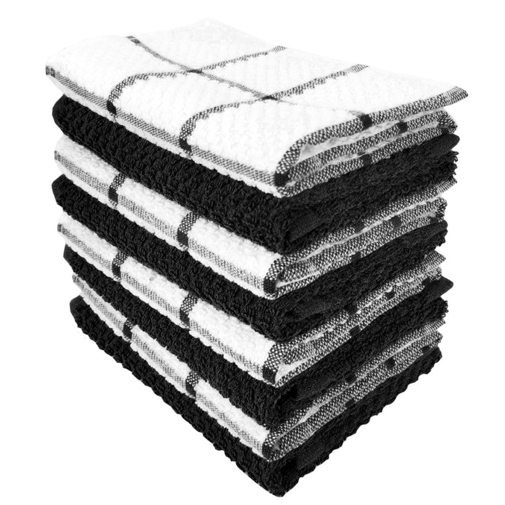 100 Cotton Terry Dish Cloths, 8Pack, Ultra Soft and Absorbent Dish