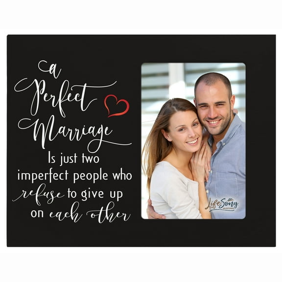 Lifesong Milestones Inspirational Wedding Wooden Picture Frame 8x10in -A Perfect Marriage