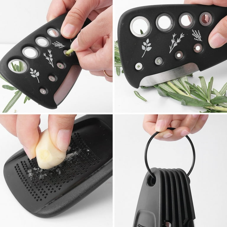 Mashaouyo Kitchen Unique Gadgets Set 6 Pieces Space Saving Cheese Grater  Beer Bottle Opening Tool Fruit Vegetable Peeler Pizza Cutter Garlic Grinder  Herb Stripper Gift Set 