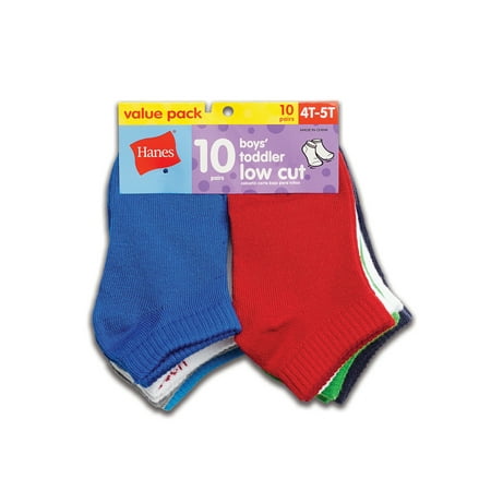 Hanes Low Cut Socks, 10-Pack (Toddler Boys) (Best Toddler Gripper Socks)