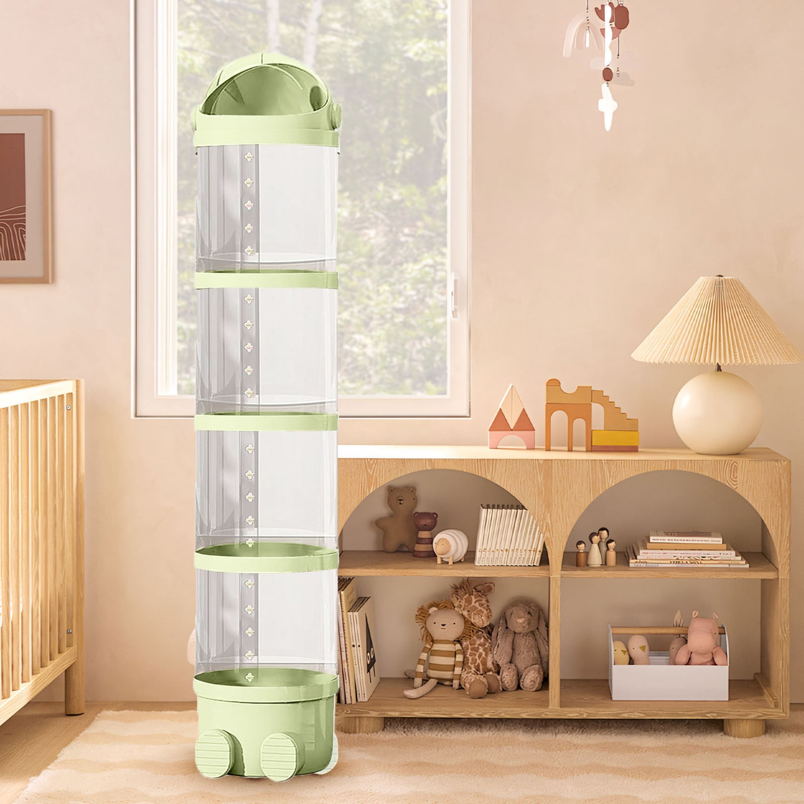 Vikakiooze Vertical Toy Storage Tube Stuffed Animals Storage Tube Plushies Storage Stuffed Animals Organizer Tube Pet Transparent Bucket For Kids Toy OrganizerLarge Toy