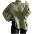 thumbnail image 2 of BVOFAR Oversized Sweaters for Women Chunky Lantern Long Sleeve Knitted Tops Fluffy Batwing Sleeve Mock Neck Pullover Cozy Solid Color Winter Warm Jumpers, 2 of 4