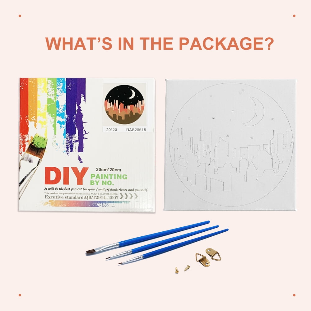 Paint by Numbers Set for Adult Beginners, 8x8 Inch DIY Oil Paint by Numbers for Kids with Frame for Home Decoration (Cartoon Panda)