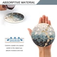 thumbnail image 4 of Design Géométrique - Ensemble de Pierres Absorbantes Rondes avec Pierre Céramique et Base en Liège pour Types de Tasses (6, Cube d'Eau), 4 of 7