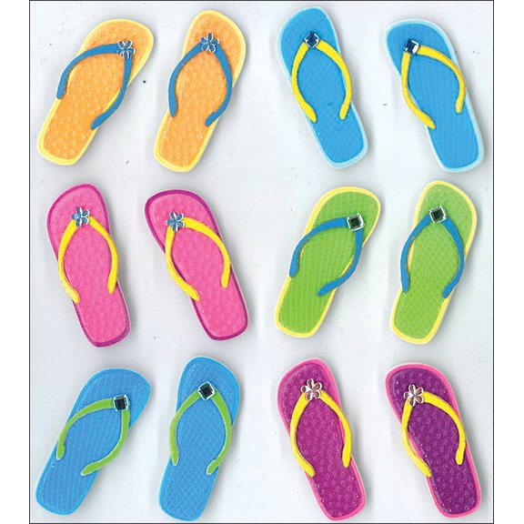 Jolee's Boutique Flip Flops Cabochons Stickers, 1 Each