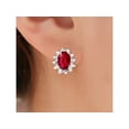 thumbnail image 6 of RYLOS Jewelry For Women Sterling Silver Birthstone Jewelry Ring, Earring & Pendant Necklace Gemstone & Genuine Diamonds 6X4MM  Ruby July Birthstone Womens Jewelry Matching  Friendship Sizes 5-10, 6 of 10
