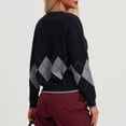 thumbnail image 4 of ITSAME Sweaters for Womens, Geometric Knitted V Neck Loose Lightweigh Trendy Casual Sweater Black M, 4 of 7