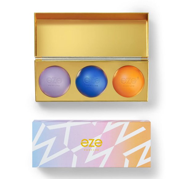 Eze Perfume Gift Hamper For Men & Women Pack Of 3 X 30ml - 1.01 Fl.oz. Each | Awe + Nomad + ID Eau De Parfum - With Aqua, Floral, Citrus & Ambery Notes | Luxury Scent Gift Set For Him & Her