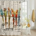 thumbnail image 4 of Fabric Shower Curtain, Retro Parrot Email Envelope Design Bathroom Curtain with 12 Hooks Waterproof No Bad Odor Machine Washable Bath Curtains for Bathroom, Spa Room, 72"x84", 4 of 6