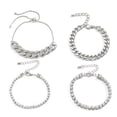 thumbnail image 4 of Conjunto De Pulseras De Cadena Gruesa De Hip-Hop Para Mujer, Pulsera Con Abalorio De Diamantes De Imitación Brillantes, Cadena De Mano, Pulsera De Cristal matsuzay AP006775-02, 4 of 6