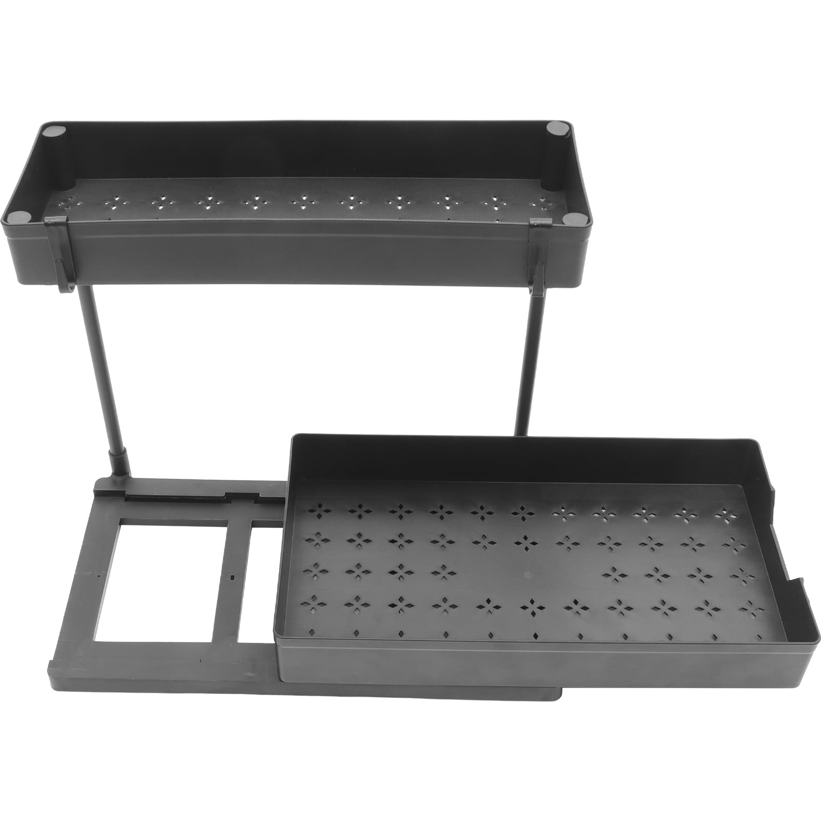 Milisten 1Pack Kitchen Organizers And Storage Cabinet Pull Out Under Sink Organizer Black L-Shaped