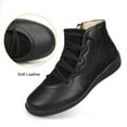 thumbnail image 2 of Ecetana Womens Flats Boots Side Zipper Leather Ankle Booties, 2 of 6