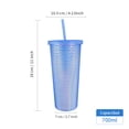 thumbnail image 4 of Vaso Textura diamante doble pared 700 ml con popote Azul, 4 of 6