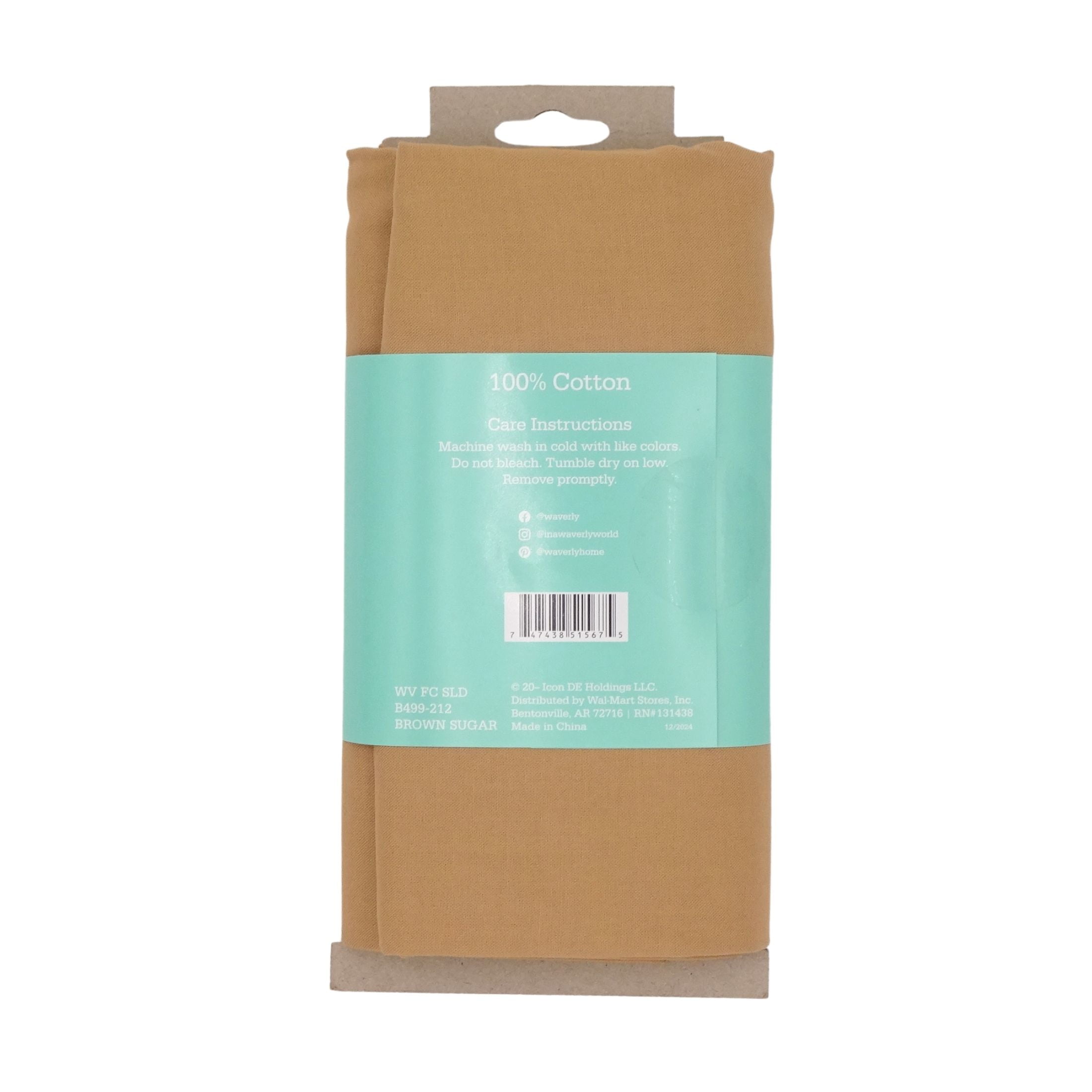 (2 pack) Waverly Inspirations 2 Yard Cut 100% Cotton Solid Fabric, Brown Sugar, 44" Wide for Quilting & Sewing