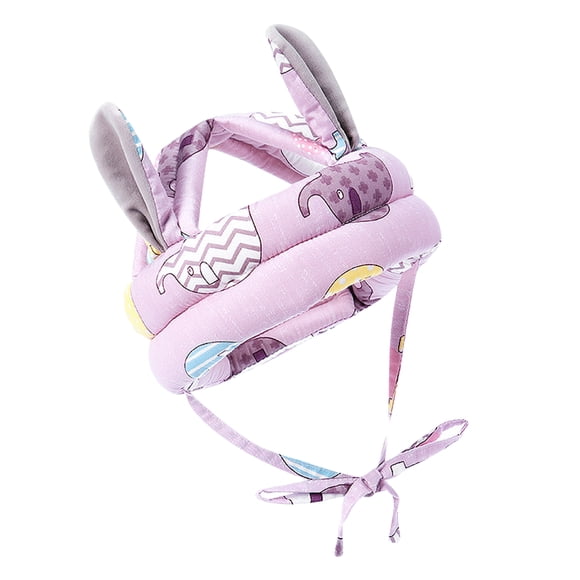 Sombrero protector para bebés Sunnimix casco de seguridad suave y transpirable Rosado morado
