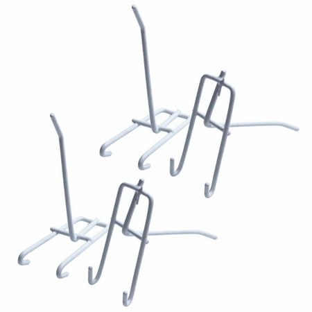 

20 Pcs 3.9inch Long White Metal Grid Wall Bracket Display Hooks