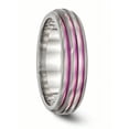 thumbnail image 6 of Edward Mirell Titanium Triple Groove Pink Anodized Ring, 6 of 7