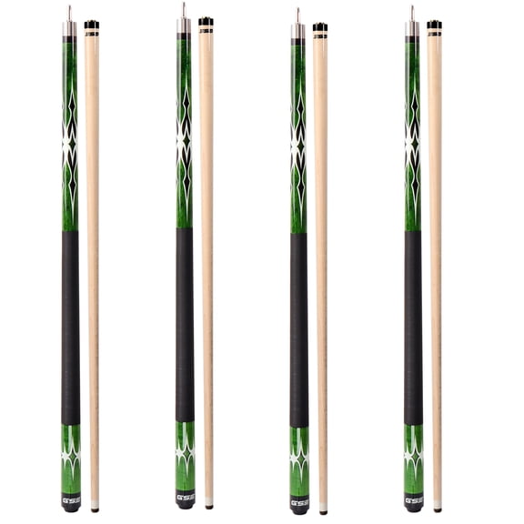 GSE Games & Sports Expert Set of 4 58" 2-Piece Canadian Maple Hardwood Billiard Pool Cue Sticks for Commercial, Bar and House Use (6 Colors,18-21oz Available)