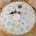 thumbnail image 1 of GFDYREE Round Vinyl Fitted Tablecloth with Flannel Backing Elastic Edge Plastic Table Cover - Fireworks - Waterproof Table Cloth Stain-Resistant Wipeable for 45"-56" Round Table, 1 of 7