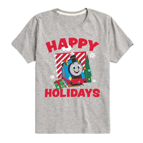 Thomas & Friends - Happy Holidays Thomas - Youth and Toddler Short Sleeve Graphic T-Shirt