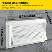 SKYSHALO Flood Vent, 8 Height x 16 Width x 2 Depth Foundation Flood Vent,to Reduce Foundation Damage and Flood Risk, White, Wall Mounted, for Crawl Spaces, Garages & Full Height Enclosures