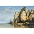 thumbnail image 2 of Charles Joseph Kuwasseg 24x17 Gold Ornate Framed and Double Matted Museum Art Print Titled - The Cliffs of Flamborough Head, Yorkshire (1860), 2 of 4
