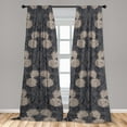 thumbnail image 2 of Vintage Window Curtains, Floral Classic Jacobean Style Blooming Petals in Weathered Effect Print, Lightweight Decor 2-Panel Set with Rod Pocket, Pair of - 28"x63", Dark Taupe Grey Tan, by Ambesonne, 2 of 3