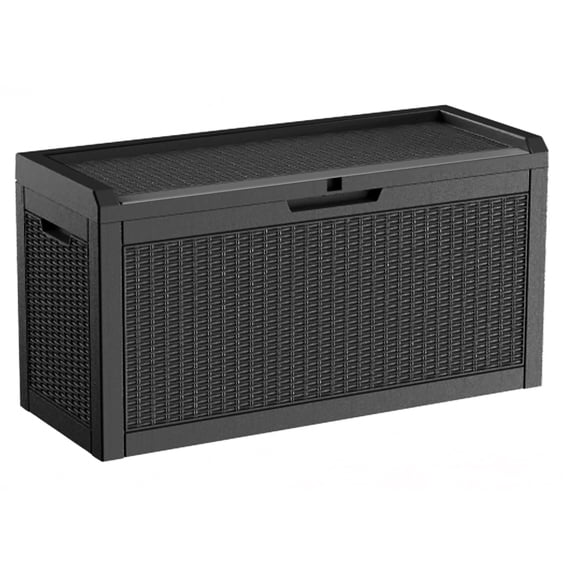EASY UP 60 Gallon Resin Deck Box Waterproof Outdoor Storage Box for Patio Furniture Pool Accessories Indoor Storage for Cushion Garden Tools (60 Gallon, Black)Father's Day Gift