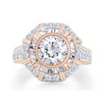 thumbnail image 2 of 10.80 CT Round Cut Simulated White Diamond Halo Cluster Engagement Ring In 14K Rose Gold Over Sterling Silver (Color: White, Clarity: VVS1-VVS2, 10.80 Cttw) -4, 2 of 8
