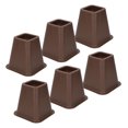 2024 6 Pcs Furniture Risers Plastic Antislip Bed Risers Wood Grain for