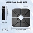 thumbnail image 4 of Easthome 4-Pack Heavy Duty Cantilever Umbrella Base with U-Lock, Offset Patio Market Stand - Square Weighted Base for Outdoor Umbrellas, Fill with Water or Sand for Stability, 4 of 9