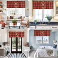 thumbnail image 5 of Christmas Elk Farmhouse Short Window Curtain Valances, Red Green Plaid Xmas Winter Holiday Rod Pocket Kitchen Valances for Living Room Bedroom Bathroom Cafe 54" x 18", 5 of 8