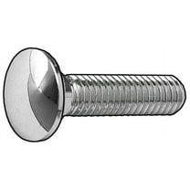 Carriage Bolt, Square Neck, 3/8"-16, 1 in L, Steel, Grade 5, Chrome, 5 PK