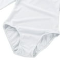thumbnail image 4 of Miutii Kids Girls Long Sleeve Leotard Ballet Bodysuit Basic Dancewear Gymnastics Ballet Dance Leotard White 8, 4 of 8