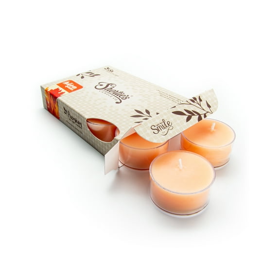 Autumn Splendor Tealight Candles - 6 Orange Premium Scented Tea Lights - Essential Oils - Shortie's Candle Company