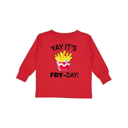 

Inktastic Yay Its Fry Day with Cute French Fries Gift Toddler Boy or Toddler Girl Long Sleeve T-Shirt