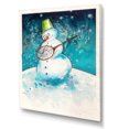 thumbnail image 2 of Designart Christmas Snowman Playing Guitar Traditional Canvas Wall Art, 2 of 4