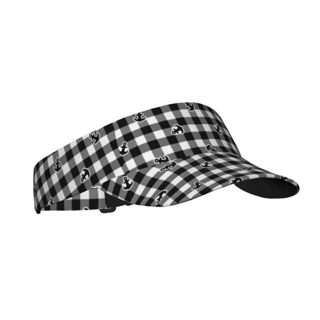 Fotbe Black Tartan Plaid Visera Deportiva con Diseño, Gorra Abierta Ajustable de Algodón para Mujer y Hombre