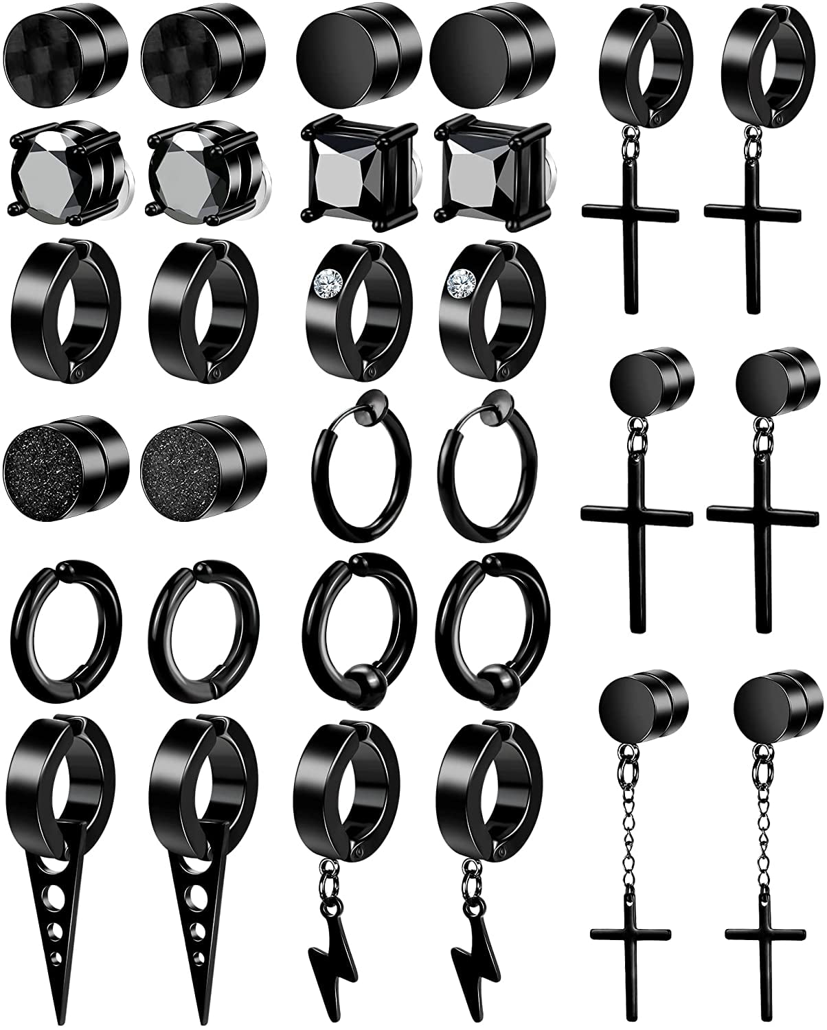 Crystal Black Stone Earrings  Magnetic Earrings Men  Magnet Earrings Men   White Black  Aliexpress