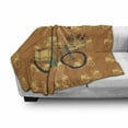 thumbnail image 3 of Saying Soft Flannel Fleece Throw Blanket, Vintage Style Bicycle with Flower Crate and Sleeping Cat on Burnt Orange Backdrop, Cozy Plush for Indoor and Outdoor Use, 70" x 90", Multicolor, by Ambesonne, 3 of 6