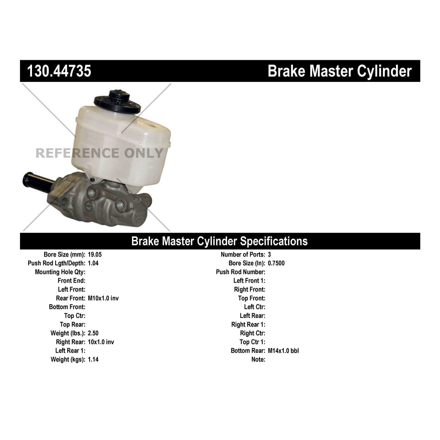 Centric Parts 130.44735 Brake Master Cylinder for 2004-2006 Toyota Tundra