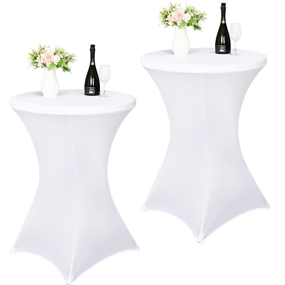 2 Pack Spandex Stretch Cocktail Table Tablecloth 32x43 Inch Fitted