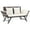 Brown rattan + creamy white cushion, variant on vidaXL Patio Bench Adjustable with Cushions for Outdoor Garden Poly Rattan