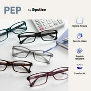 OPULIZE PEP Reading Glasses 6 Pack - Classic Everyday Rectangular Frame - Spring Hinges Scratch Resistant - Black Brown Blue Gray - Mens Womens - RRRRRR92-112377 - +2.50