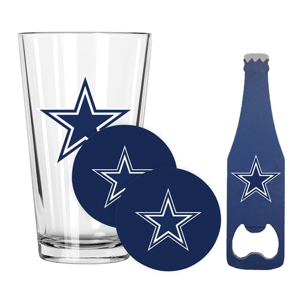The Memory Company Dallas Cowboys 16oz. Pint Glass with Coasters & Bottle Opener