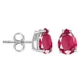 thumbnail image 2 of Pear Ruby Earrings in Sterling Silver ( 6x4 mm ), 2 of 4