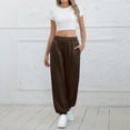 thumbnail image 5 of CFMDUC Sweatpants for Women Baggy High Waisted Sweat Pants Fall Clothes Casual Joggers Y2k Aesthetic Warm Trousers with Pockets Army Green L, 5 of 9